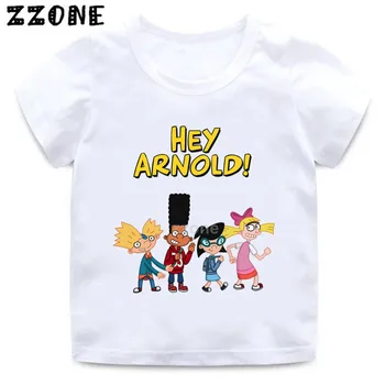 Los niños y las Niñas Hey Arnold de Impresión de dibujos animados camiseta de los Niños Divertidos Casual Ropa de Bebé de Verano de Manga Corta T-shirt,ooo5253