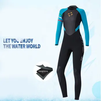 Los trajes de las Mujeres de 3mm de Neopreno de Buceo Trajes de Surf Natación de Manga Larga de Mantener Caliente con Cremallera Trasera para los Deportes de Agua B2Cshop
