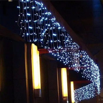 Luces de navidad decoración al aire libre de 4 metros de caída de 0,3-0,5 m led de la cortina de carámbano cadena de luces de año nuevo la fiesta de la boda de la guirnalda de luz