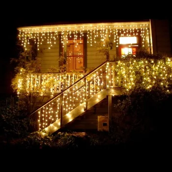 Luces de navidad decoración al aire libre de 5 metros de caída de 0.4-0.6 m led de la cortina de carámbano cadena de luces de año nuevo la fiesta de la boda de la guirnalda de luz