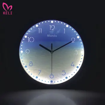 Luminoso Decorativo Reloj de Pared de 12 Pulgadas LED que brilla intensamente en Silencio Gran Reloj de Pared de Diseño Moderno Salón Dormitorio Nórdico de Decoración para el Hogar
