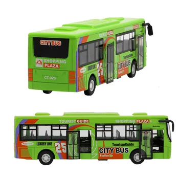 Luz de Autobuses de la Ciudad Modelo Musical de Turismo de Coches de Juguete 3 Colores Retroceso de la Aleación de la Carrocería de Autobuses de Juguetes para niños Niños Niño de Regalo de Cumpleaños