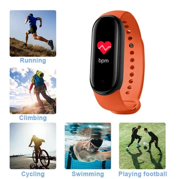 M5 Smart Band Pulsera de Bluetooth Deporte Reloj Inteligente 2020 Fitness Tracker Podómetro Monitor de Ritmo Cardíaco Pulsera para Android IOS