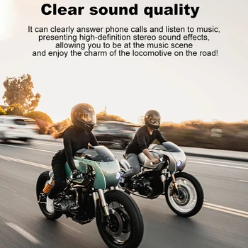 M5H Casco de la Motocicleta Auricular Bluetooth 5.0 de Manos libres Altavoz de Llamada del Auricular