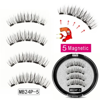 MB 5 imanes Magnéticos de las pestañas con el Visón eyelashe natural mucho ojo Falso aplicador de pestañas faux cils magnetique extensión MB22P