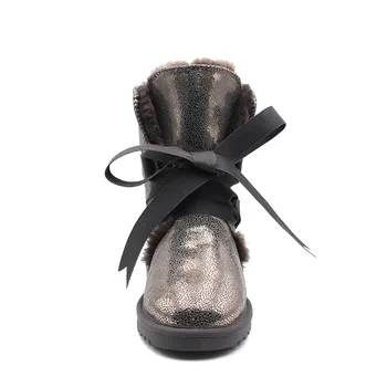 MIYAGINA Nueva Moda de Calidad Superior de las Mujeres Botas de Nieve de Cuero Genuino Botas de Invierno Cálido de las Mujeres Botas de 8 Colores de los zapatos de Tamaño 34-40