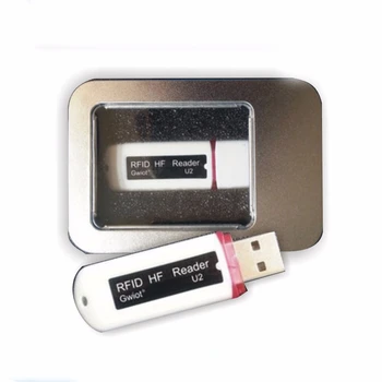MIni USB lector NFC de 13,56 MHZ IC sin contacto, de Proximidad, Lector de Tarjetas Inteligentes compatible con Windows/ android/I-pagados+2pcs tarjetas
