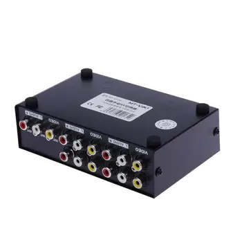 MT-431AV de 4 vías Interruptor AV RCA Conmutador de 4 En 1 Salida de Video Compuesto Audio L/R Selector de 4 Puertos AV de Audio RCA de Vídeo de 4 entradas 1 Salida
