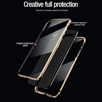 Magnético de Privacidad de caja de Cristal para el iPhone XR XS Caso Anti-Spy 360 de Protección Imán Caso para el iPhone 11 11pro 8 7 6 Plus máximo de la Cubierta