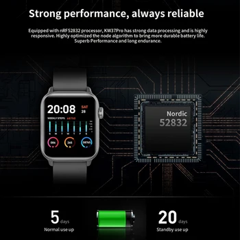 Makibes KW37 de la Salud Precisa de la Temperatura de Detección Inteligente Reloj de la prenda Impermeable IP68 Tracker Presión Arterial Smartband Reloj Wearab