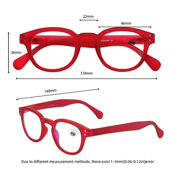 Meeshoow Tendencia de Gafas de Lectura de Retro Europe Estilo de Calidad de las Mujeres de los Hombres de Gafas Con Flex transparente gafas graduadas 1513