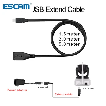 Micro USB Cable de Extensión 5V2A Adaptador de corriente Micro USB conector de Extender el Cable de 1m 3m 5mr de IP Camere / productos Electrónicos