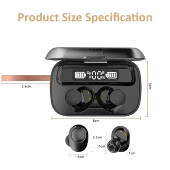 Mini Bluetooth Auriculares con Micrófono Inalámbrico de Auriculares Auriculares Reloj de la Linterna de LED de los Deportes de Auriculares para Samsung Vivo Xiaomi Lotus