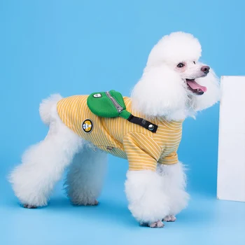 Moda para Perros Ropa para Perros Camiseta de Rayas de Ropa de Perro Cachorro Mascota Trajes de Ropa para Perros Camiseta Bulldog francés