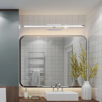 Moderno Espejo de LED de luz del cuarto de Baño blanco cálido /blanco lavabo espejo Delantero accesorios de la lámpara de espejo de maquillaje luz 90-260V Cromo/Oro