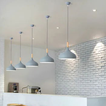 Moderno colgante de luces pandant lámpara nórdica de estilo loft de diseño de la lámpara colgante de madera de comedor de cocina, decoración para el hogar artefactos de iluminación