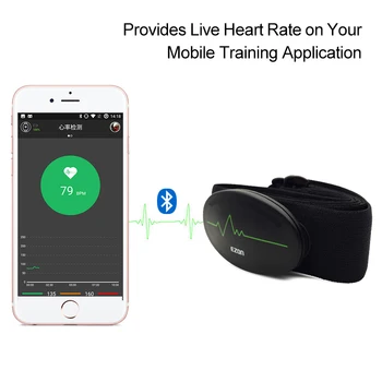 Monitor de Frecuencia cardíaca correa de Pecho Bluetooth 4.0 Fitness Tracker para Deportes al aire libre y el edificio del cuerpo EZON C009