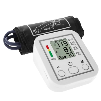 Monitor de Presión arterial de Portátiles Domésticos de Banda en el Brazo Esfigmomanómetro de LCD Tonómetro la Medición Precisa de la Presión Arterial
