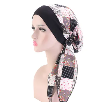 Musulmán Turbante para las Mujeres de Nueva Diadema Elástica Pañuelo en la cabeza el Sombrero de las Mujeres Hijabs Sombrero de Moda Musulmana Turbante Hiyab Sombrero de la India Gorro de abrigo Cap
