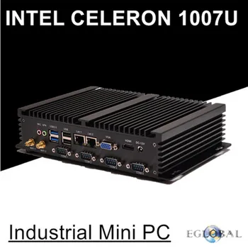 Más barato industrial mini pc sin Ventilador de ordenador con USB 3.0 Dual Gigabit Lan 4 COM HDMI Intel Celeron C1007U Windows 10 Linux