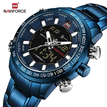 NAVIFORCE los Hombres Relojes de 2020 Marca de Lujo del Deporte Militar Analógico-Digital reloj de Pulsera Masculino Impermeable Reloj de Cuarzo Relogio Masculino