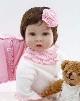 NPK Muñeca de Silicona Renacer Muñecas del Bebé de 22 Pulgadas 55cm Realista Hermosa bebe niña renacer niño princesa l.o.l muñeca para niños regalo