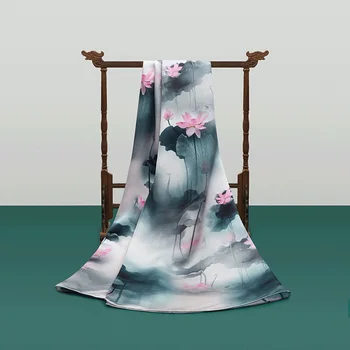 NUEVA 2019 Largo de Satén de Seda de la Bufanda de Mujer Elegante Chal Real de Seda de la Toalla de Playa de Envoltura de Regalo Pañuelo de la Dama de Lujo Pañuelos en la Cabeza