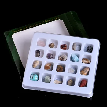 Natural 20 en 1 gema de animales de talla de las materias primas de la purificación de piedra original de la caja de regalo hecho a mano decoraciones pueden ser mayoristas
