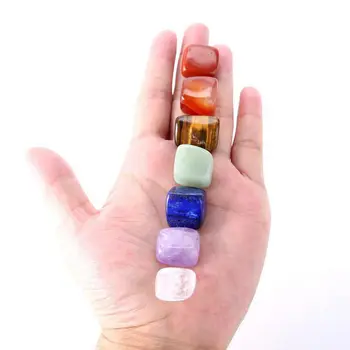 Natural 7 Colores/Set De Yoga De La Energía De La Piedra Chakra De Piedra Irregular De Sanación Reiki Cristales De Piedra De Pulido De Piedras Individuales
