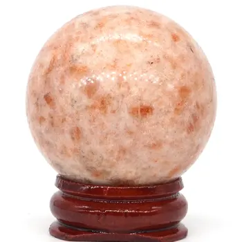 Natural Sunstone de Bolas Mineral Natural de Cuarzo Esfera Masaje de Manos Bola de Cristal de Sanación Feng Shui Decoración para el Hogar Accesorio de 40mm