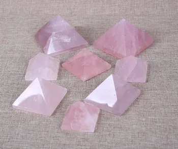 Natural de cuarzo rosa pirámide de cristal
