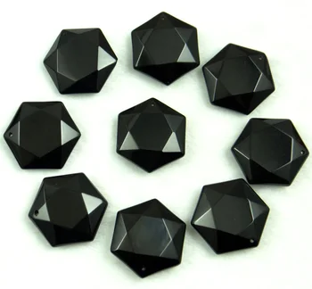 Natural de piedra de cristal de Cuarzo Negro Obsidiana Cúbicos Hexagrama colgante para el diy de la joyería del collar de los Accesorios