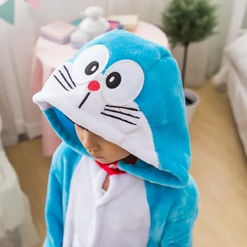 Niños Niño Niña Doraemon Kigurumi Disfraces De Dibujos Animados De Animales De Halloween De La Fantasía De Los Niños Cosplay Vestido De Pijama