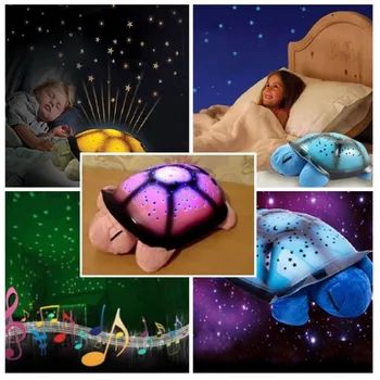 Noche de luz del proyector de Cielo Estrellado musical tortuga