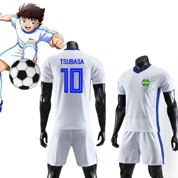 Nombre personalizado Capitán Tsubasa Jersey de Fútbol Traje de Uniforme de tela de secado Rápido Kid tamaño Adulto Traje de Cosplay de la camiseta+pantalones Cortos