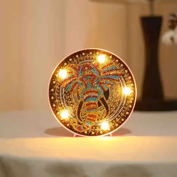 Nueva 5D BRICOLAJE Diamante Pintura LED de Luz de Lámpara de muñeco de Nieve Especial en Forma de Mosaico de Bordado Búho Inacabado Kit de Regalo de Navidad