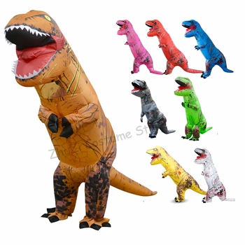 Nueva Adulto Inflable Disfraz de Dinosaurio T REX Fiesta de disfraces de la Mascota de Cosplay Disfraces de Halloween Para Hombres, Mujeres y Niño Dino de dibujos animados