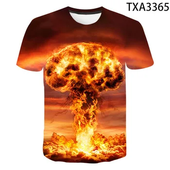 Nueva Explosión de la Bomba Atómica Impreso en 3D camiseta de Hombres, Mujeres y Niños T-shirt de Verano Niño Niña Niños de Estilo de la Moda Streetwear Tops Camiseta