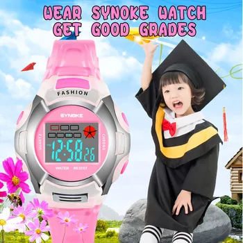 Nueva Impermeable Reloj de los Niños Niños Niñas Digital LED Relojes de los Deportes de Plástico de los Niños Fecha de Alarma Reloj Casual Seleccione Regalo para el niño a8