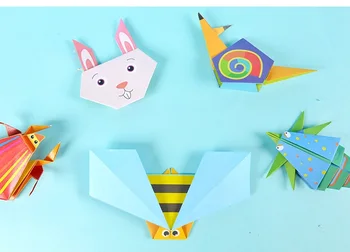 Nuevo 108 Hojas de Niños Origami Libro de Animales Lindo Patrón de Puzzle en 3D DIY hechos a Mano en 3D Origami Libro Guía