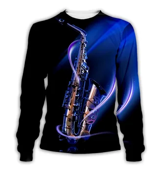 Nuevo Saxofón Jazz Sudaderas 3D de las Mujeres de los Hombres Sudaderas de Moda Jersey de Otoño Chándales Harajuku camiseta Casual de la parte superior