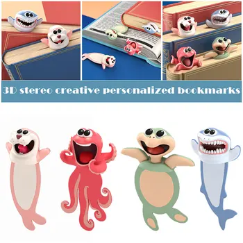Nuevos y absurdos Marcador Estéreo Kawaii de dibujos animados Favoritos en 3D de Animales Extravagantes Marcadores de Libro SCI88