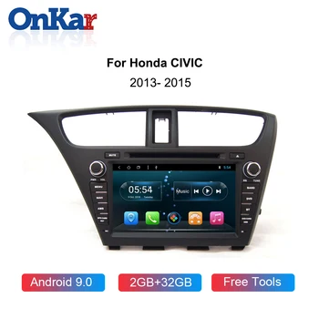 ONKAR coche android reproductor de dvd para Honda Civic 2013 multimedia del coche de navegación gps de radio estéreo soporte de copia de seguridad de la cámara