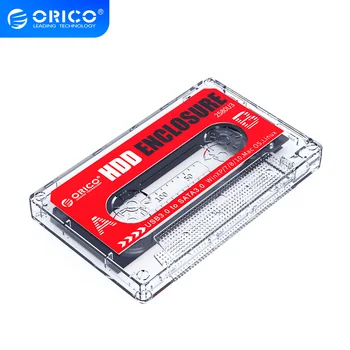 ORICO Transparente Disco Duro Externo Cuadro USB3.0 SATA3.0 5 gbps 4TB HDD Soporte UASP DIY Pegatinas de la Cinta de Cassette de Diseño