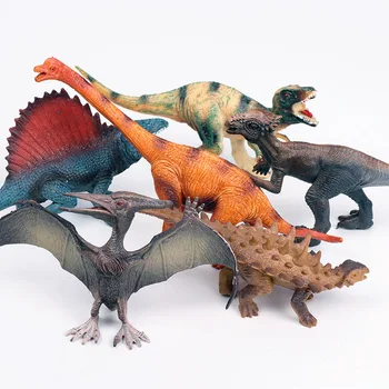 Oenux 6pcs Original de Dinosaurios del Jurásico de la Figura de Acción de T-Rex Pterodáctilo Saichania Dinosaurios Herbívoros del PVC de la Alta Calidad Modelo de Juguete