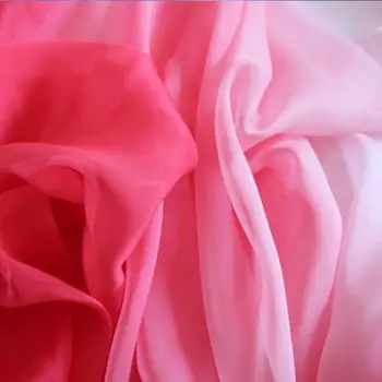 Ombre de gasa de tejido Blando y Delgado de Color de Baile Vestido Transpirable que Fluye DIY vestido de tela