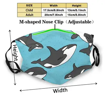 Orca Impresión Reutilizable Máscara De Pm2.5 Filtro De Moda En La Boca De La Máscara De Cara De Niño Adulto Orca La Ballena Asesina De Los Delfines De La Máscara De La Ecología Marina
