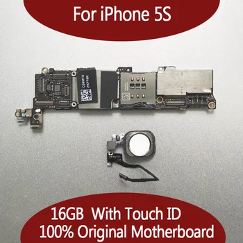 Original, Desbloqueado,16gb 5s Placa base con Touch ID del iphone 5s de la Placa base con la Identificación de huellas Dactilares,