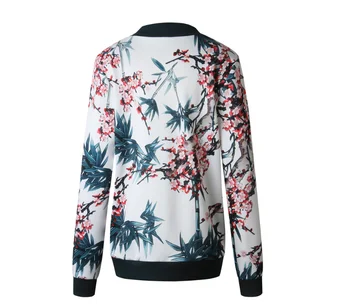 Otoño de impresión de manga larga chaqueta de las mujeres de la capa Increíblemente hermoso y acogedor chaqueta con estampado floral Femenino de la capa