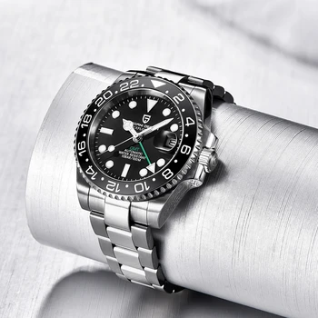 PAGANI de DISEÑO de 40 mm de Zafiro GMT Watch Superior de la Marca de Lujo de los Hombres relojes de Pulsera Mecánicos de Negocios Impermeable Relojes Deportivos Para Hombres